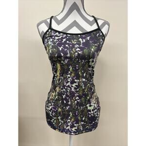 Lululemon Power Y Tank Top Racerback Floral Women's Size 6 Active Gym Yoga Chrty